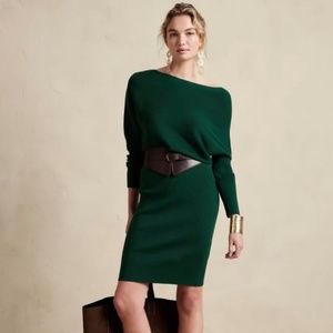 Banana Republic Colette Asymmetrical Sweater Dress | Green | Size xS
